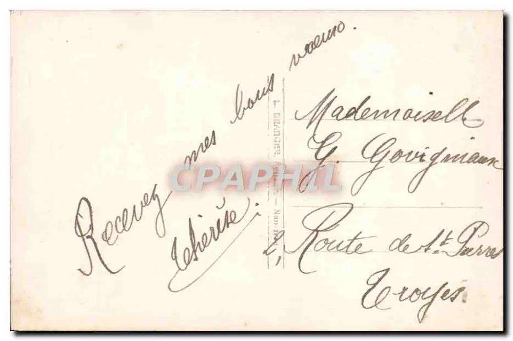 Jeune femme avec bouquet — Bonne Année 3975 — éditeur S. & C. n° 3975 - Verso