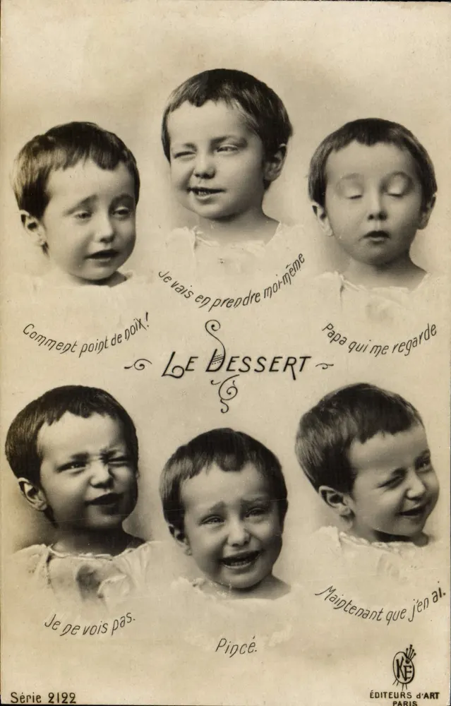 Sechs Kinder — komische Ausdrücke — Éditeurs d'Art, Paris, Serie 2122 - Vorderseite