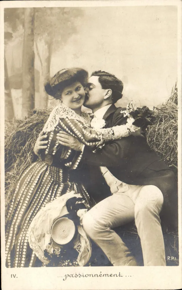 Couple enlacé — scène amoureuse — R.P.I. n° IV - Recto