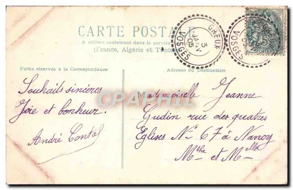 Flores de ciclamoras — edição não identificada — Carte postale francesa - Verso