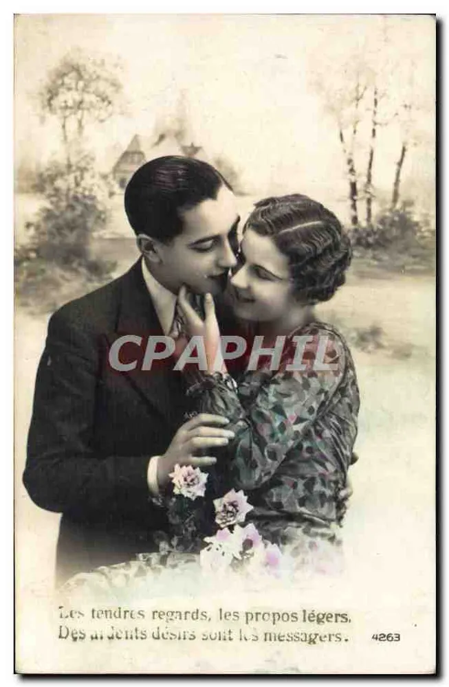 Couple amoureux — scène romantique — éditeur inconnu, n° 4263 - Recto