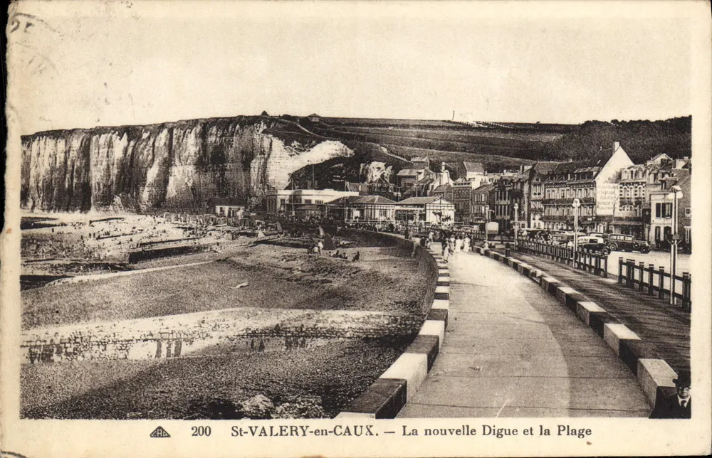 St-Valery-en-Caux — Die neue Digue und der Strand — Verleger DES ARTS PHOTOMECHANIQUE STRASBOURG-SCHILTIGHEIM, n° 200 - Vorderseite