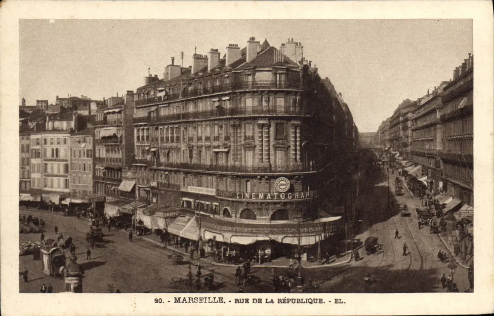 Marseille, Rue de la République — Cinématographe — Uitgever EL, nr. 30 - Voorkant