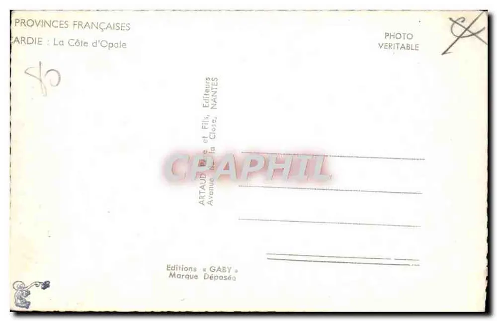 Picardia — A Costa da Opala — Edições Gaby, Nantes - Verso
