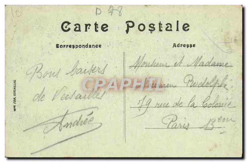 Bassin da Pirâmide — Parque de Versailles — Editor CMA Versailles, n° 196 - Verso