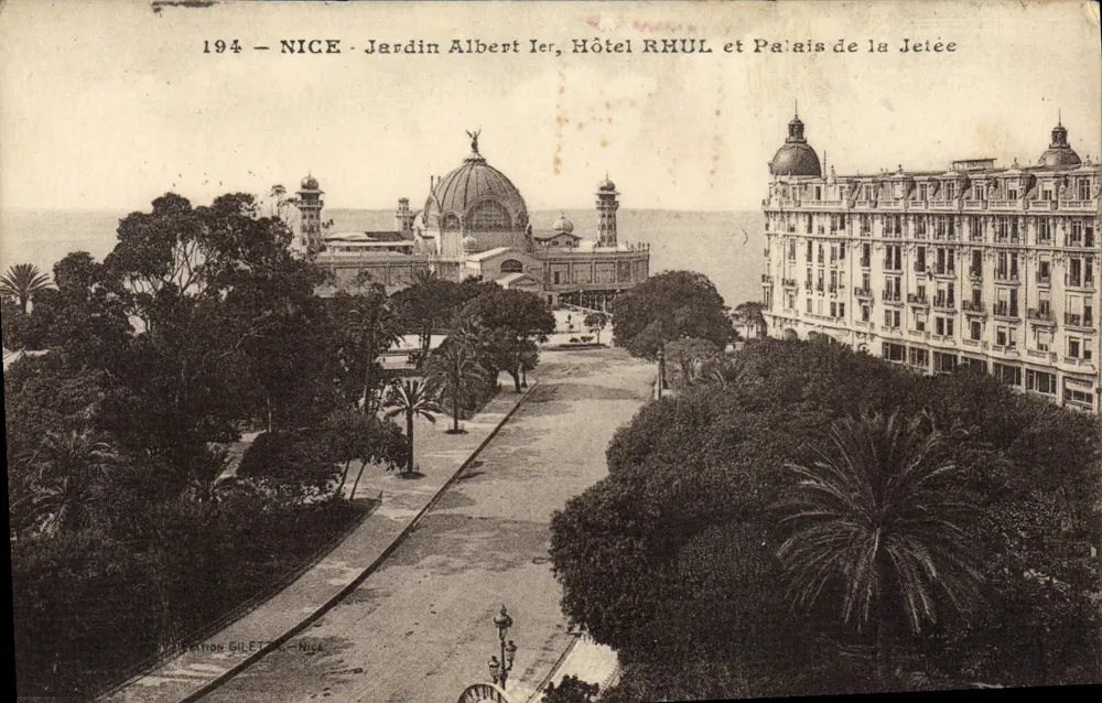 Nice - Garten Albert I, Hotel RHUL und Palast der Jetée — Edition GILETAN - NICE - Vorderseite