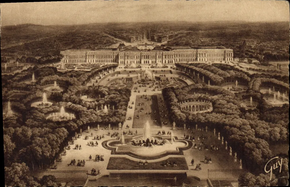Versailles — Allgemeine Ansicht des Parks und des Schlosses — Guy - Vorderseite