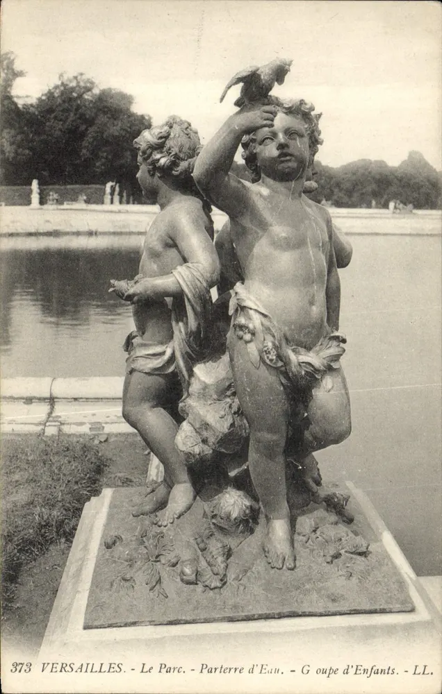 Versailles - Der Park - Parterre d'Eau - Gruppe von Kindern - LL. - Nr. 373 - Vorderseite