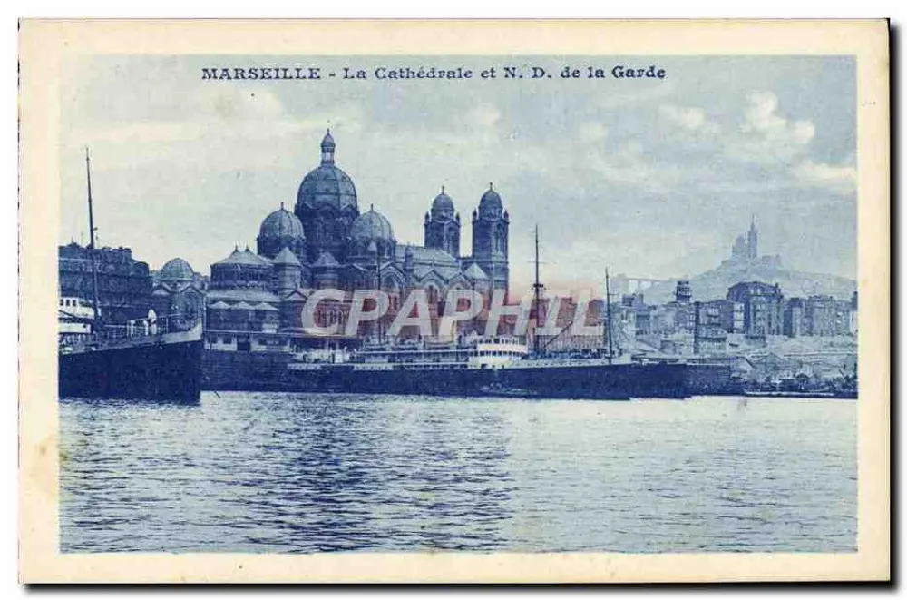 Marseille — Die Kathedrale und Notre-Dame de la Garde - Vorderseite
