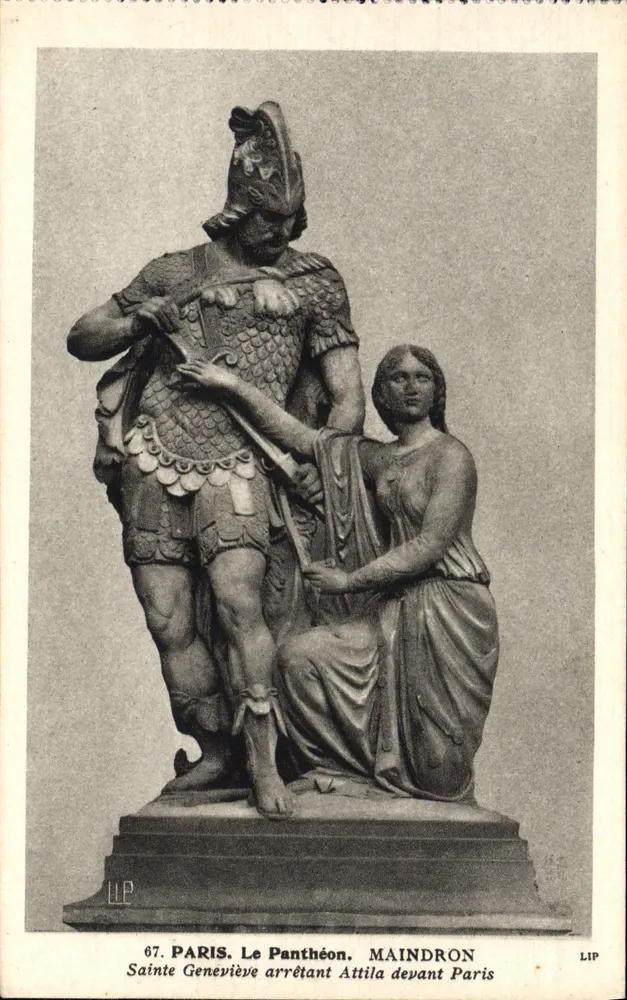 Sainte Geneviève hält Attila vor Paris — Statue am Panthéon — MAINDRON, n°67 - Vorderseite
