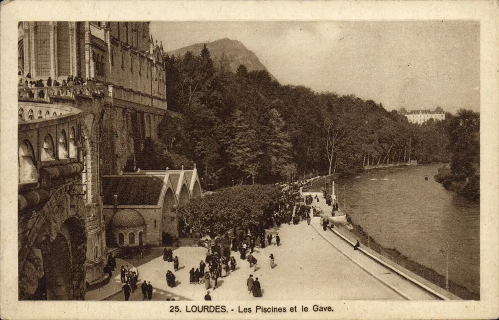 Lourdes - As Piscinas e o Gave — Editor: Château-Lourdes, n°25 - Frente