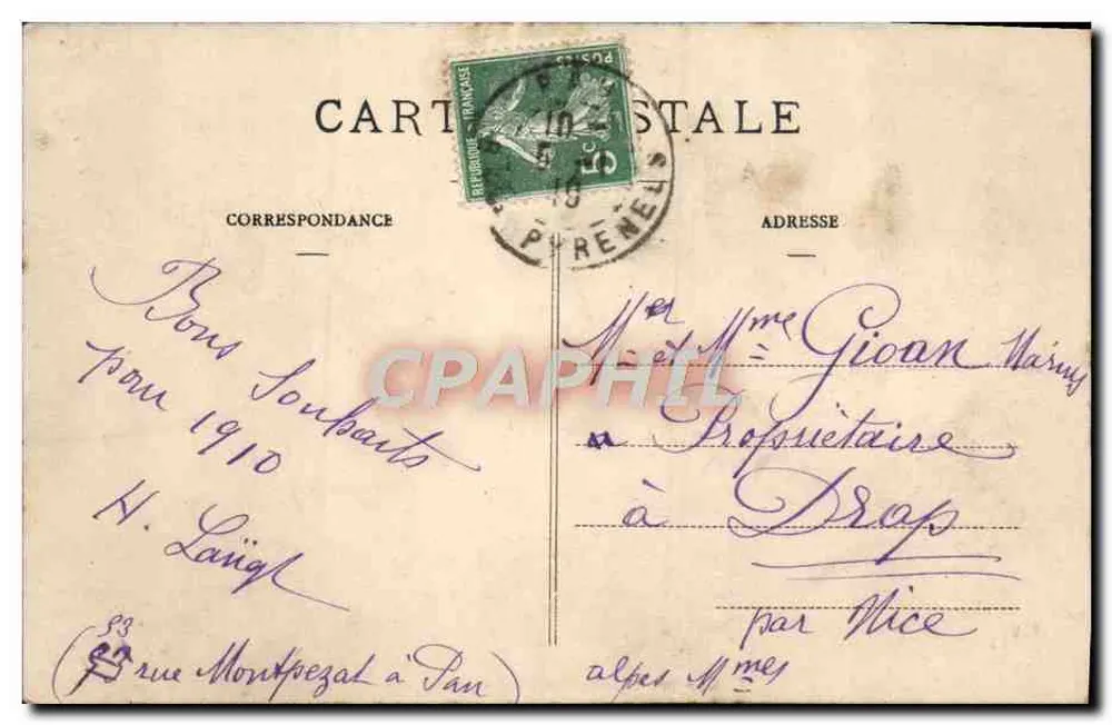 Pau — A Cadeia dos Pirineus — C.C. - 92 - Verso
