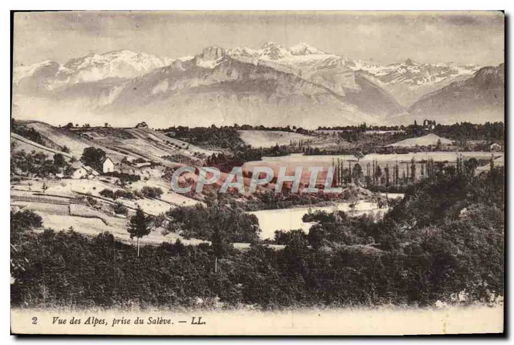 Ansicht der Alpen, vom Salève aus — LL. - Vorderseite