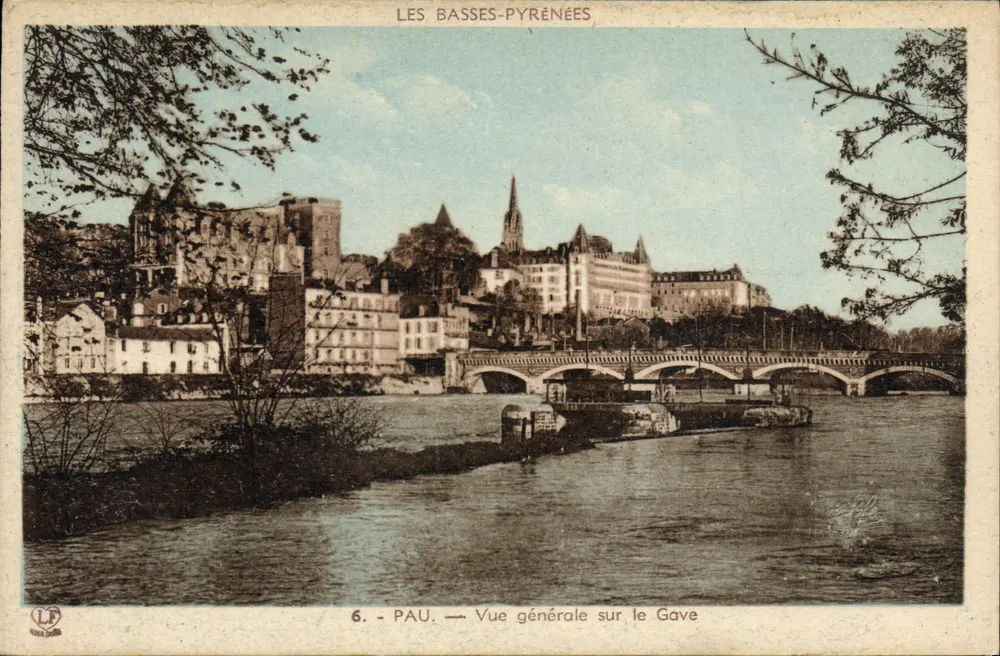 Pau — Vista generale sul Gave — Éditions Labauche frères, Toulouse - Recto