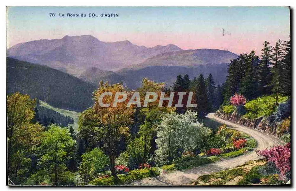A Estrada do COL d'ASPIN — vista panorâmica — Edit. AUX, n°78 - Frente