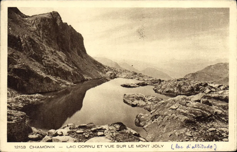 Chamonix — Lac Cornu und Blick auf den Mont Joly — Verlag Braun & Cie, Nr. 12153 - Vorderseite