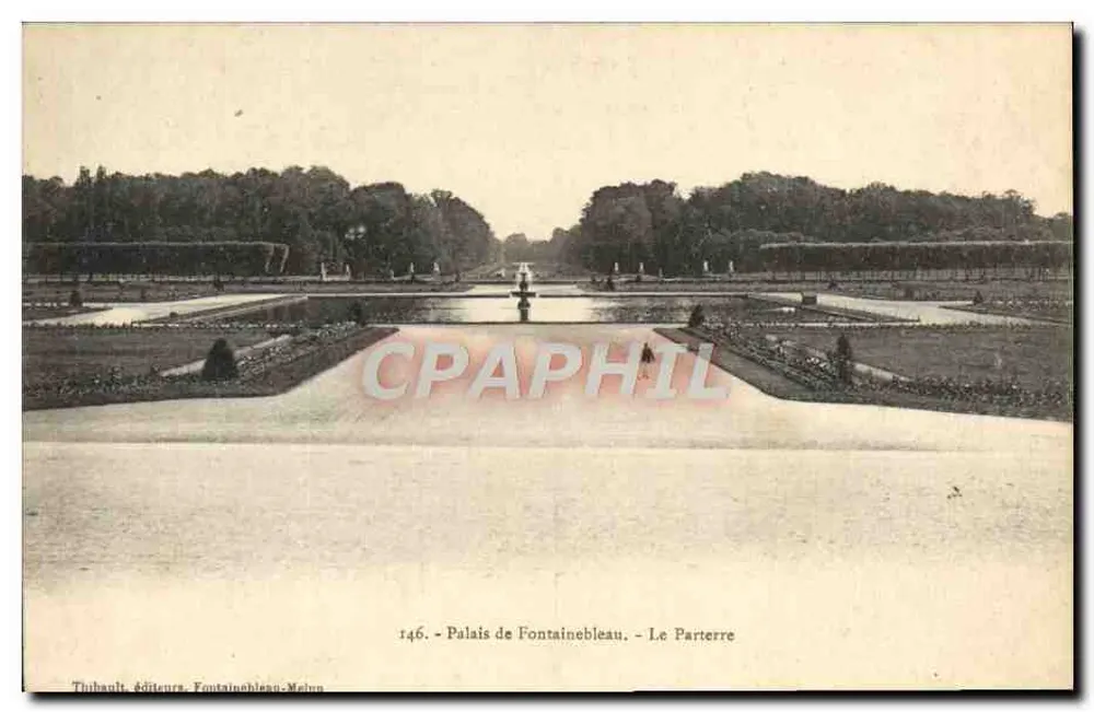Palast von Fontainebleau — Der Parterre — Thibault, Verleger, Fontainebleau-Meun - Vorderseite