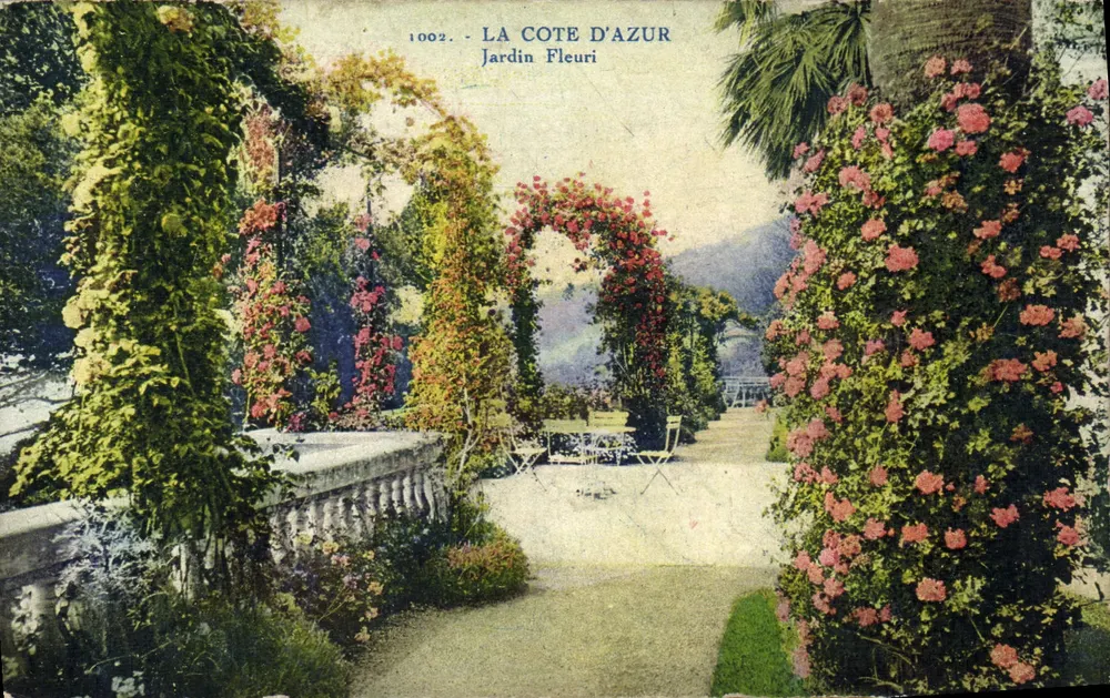 A Costa Azul — Jardim Florido — editor Rostan & Peneaud, n° 1002 - Frente