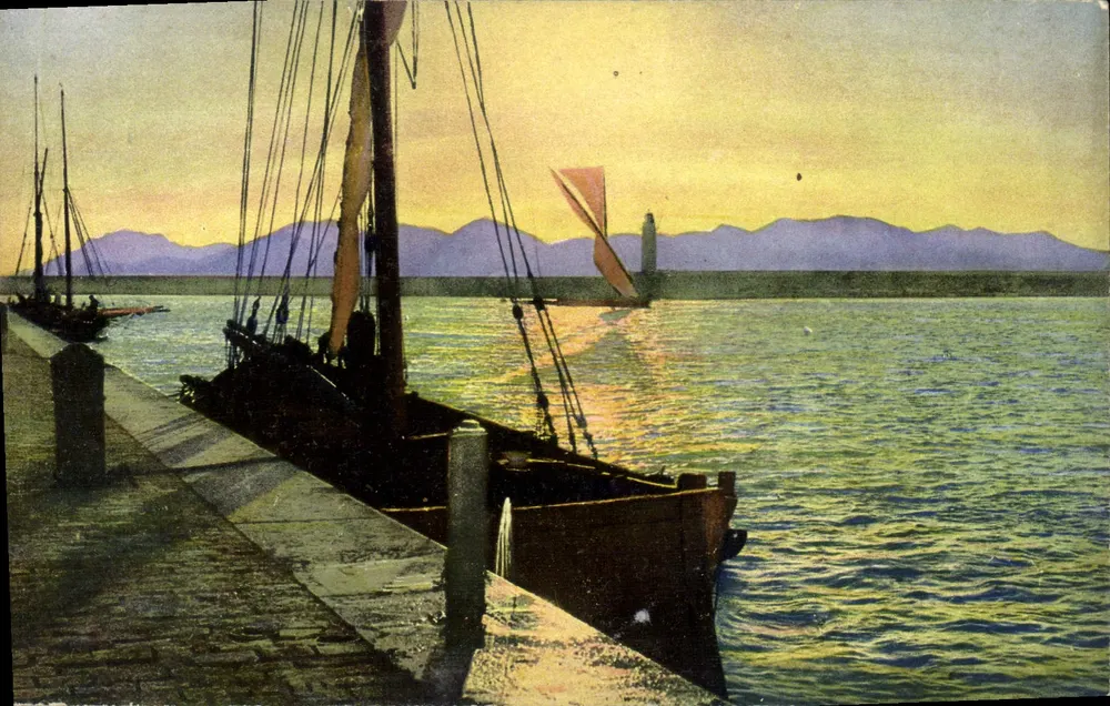 Cannes — Pôr do Sol sobre o Estérel — G. Lenaître & Cie, Cannes - Frente