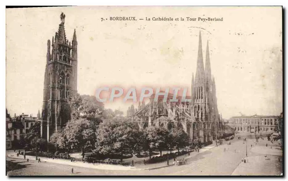 Bordeaux — Die Kathedrale und die Tour Pey-Berland — Edition La Cigogne, Serie 7 - Vorderseite