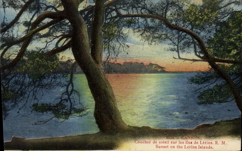 Sonnenuntergang über die Îles de Lérins — Cannes — R. M. - Vorderseite