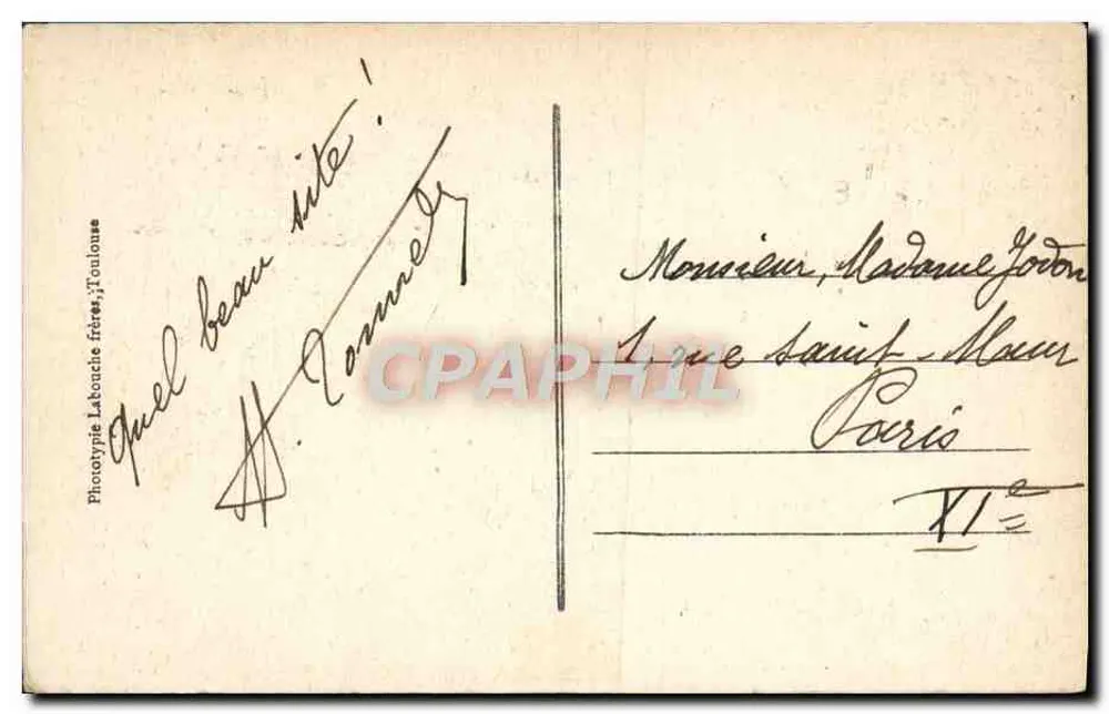 Biarritz - O Rochedo da Virgem — Fototipia Labouche Frères, Toulouse, n°1205 - Verso