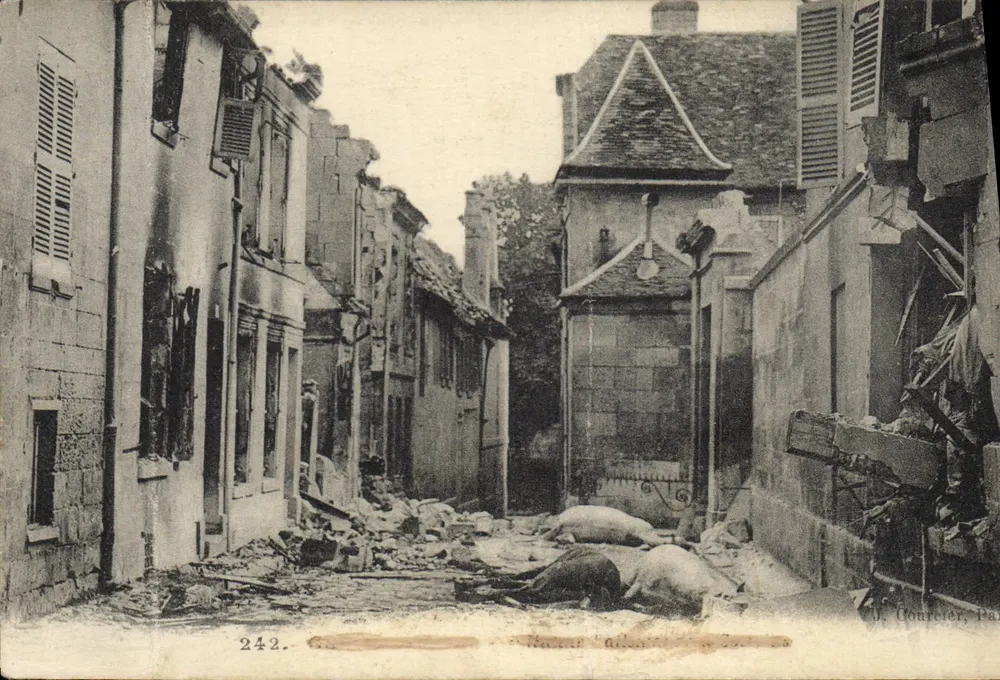 Destruição de um bairro — rua em ruínas — J. Courcet, Paris, n°242 - Frente