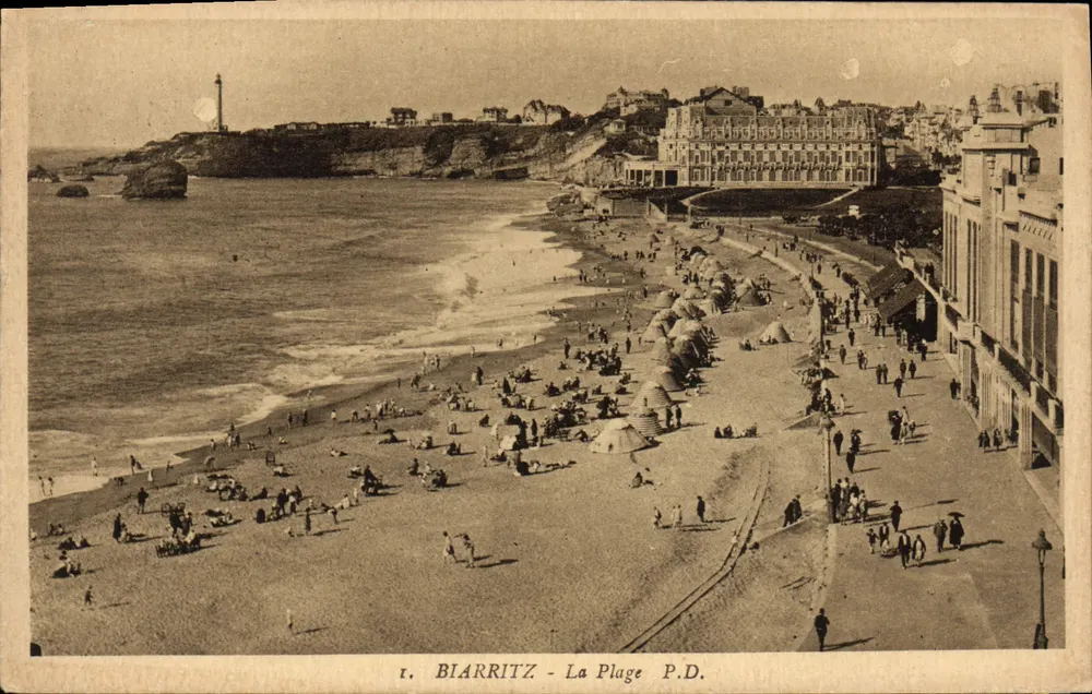 Biarritz - A Praia — P.D. — Edição P. Dourès - Frente
