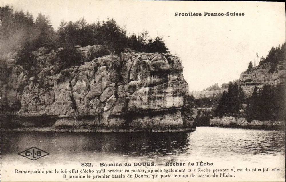 Bassins des Doubs — Echo-Felsen — Grenze Frankreich/Schweiz - Vorderseite