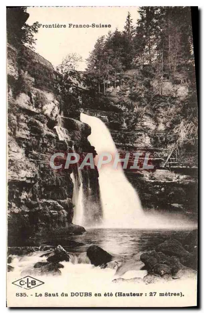 Der Saut du Doubs im Sommer — Grenze Frankreich-Schweiz — C.-L.-B, n° 835 - Vorderseite