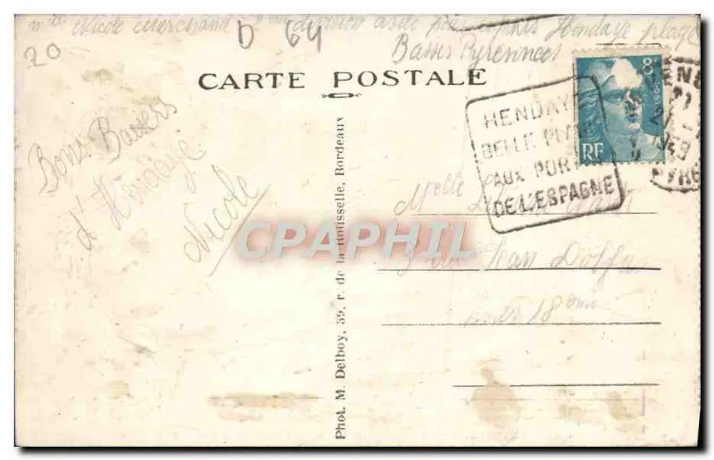 Basses Pyrénées — Die Stadt von der Pointe de la Bare aus — Hendaye (B-P.) - Rückseite