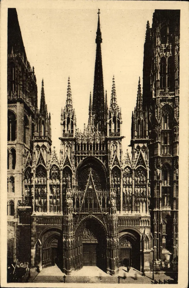 Rouen — Fachada principal da Catedral — Les Éditions d'Art YVCN, Paris - Frente