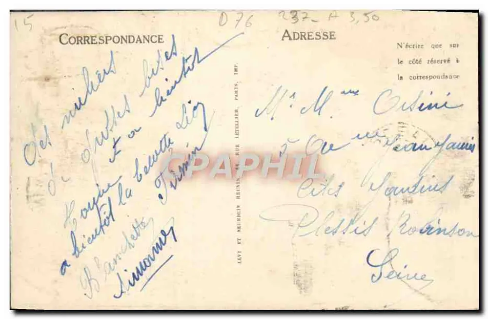 Le Tréport — O Grande Farol e a Ponta — LL - Verso