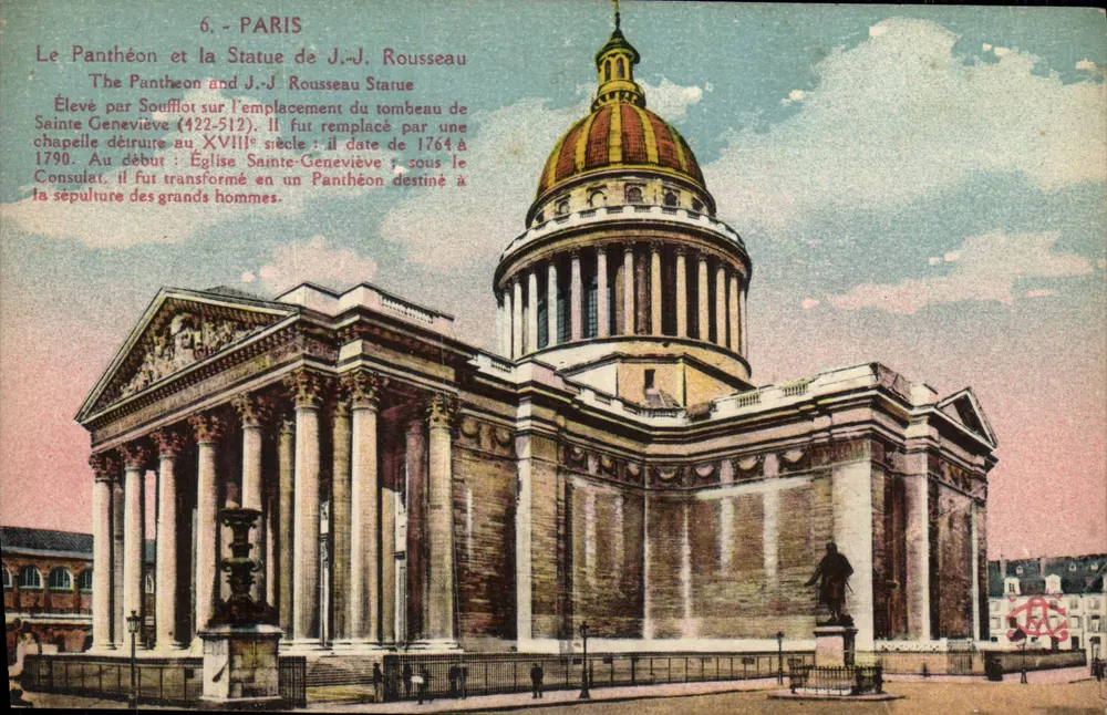 Paris — Der Panthéon und die Statue von J.-J. Rousseau — Phototype l'Abbeu Paris - Vorderseite