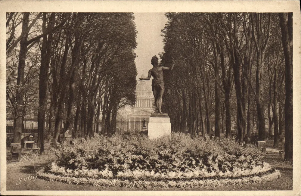 Luxemburger Garten — Statue in der Allee — Kunstausgabe YVON, Serie 5 Nr. 64 - Vorderseite