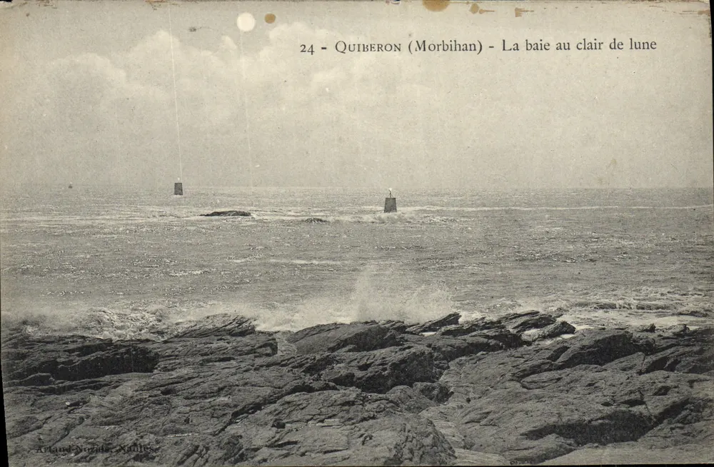 Quiberon (Morbihan) — A baia sob a luz da lua — Artaud-Nozile, N°24 - Frente