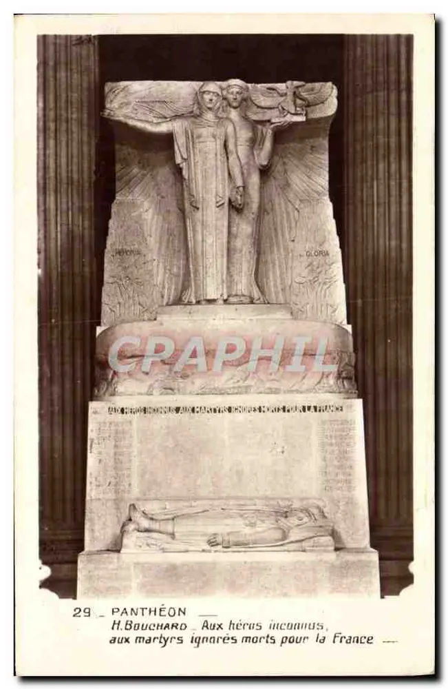 Pantheon — H. Bouchard — Den unbekannten Helden, den vergessenen Märtyrern, die für Frankreich gestorben sind - Vorderseite