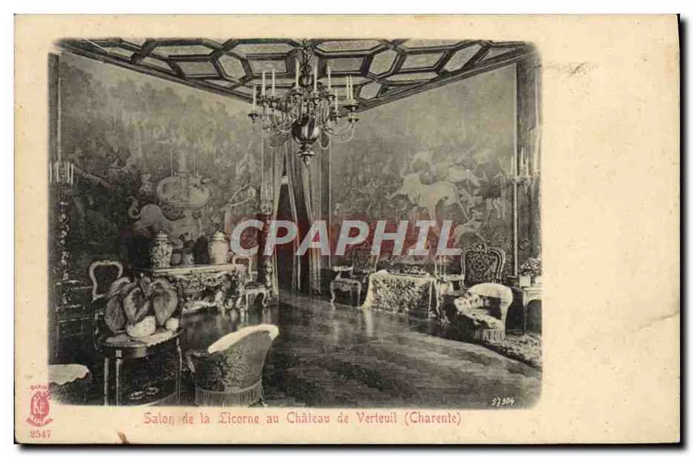 Zimmer der Einhorn am Schloss Verteuil (Charente) — Verleger: Paris, Nr. 2547 - Vorderseite