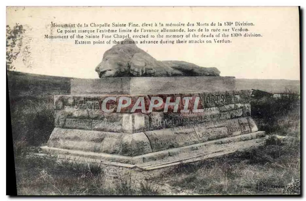 Denkmal der Kapelle Sainte-Fine — Grenze der deutschen Vorstöße während des Schlachtes von Verdun — Edition H. Verdon - Vorderseite