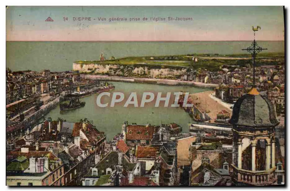 Dieppe - Allgemeiner Blick vom St-Jacques-Dom — unbekannter Verlag, Nr. 94 - Vorderseite