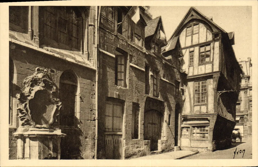 Rouen — Alte Häuser in der Straße Saint-Romain — Les Éditions d'Art VON - Vorderseite