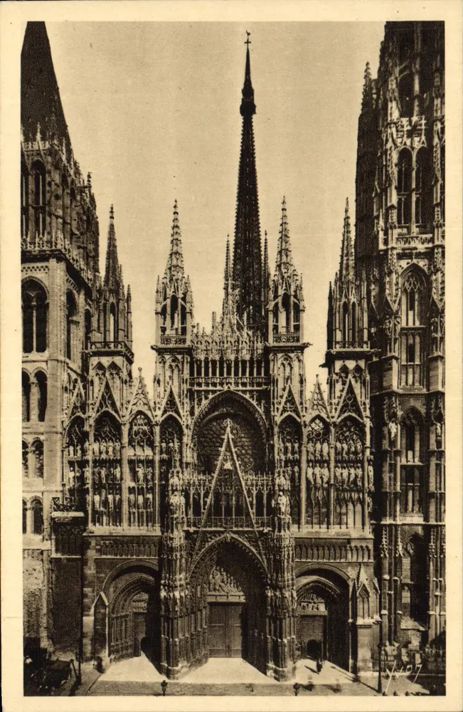 Rouen — Facciata principale della cattedrale — Edizioni d'Arte IVON, Parigi - Recto