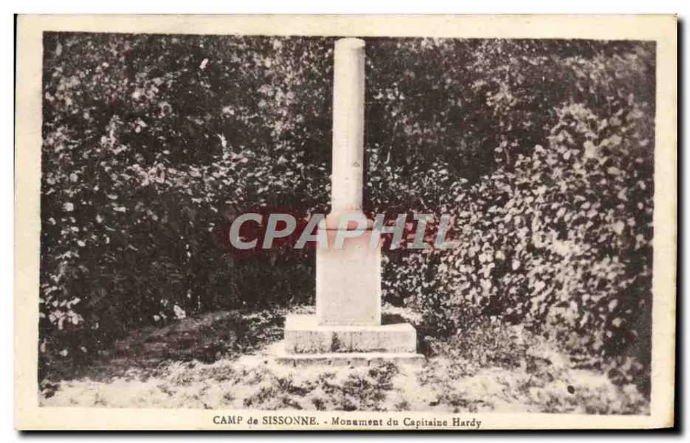Campo de Sissonne - Monumento do Capitão Hardy - Frente