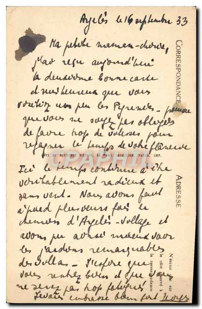 Amélie-les-Bains — Die Kurven der Montbolo Straße — LL - Rückseite