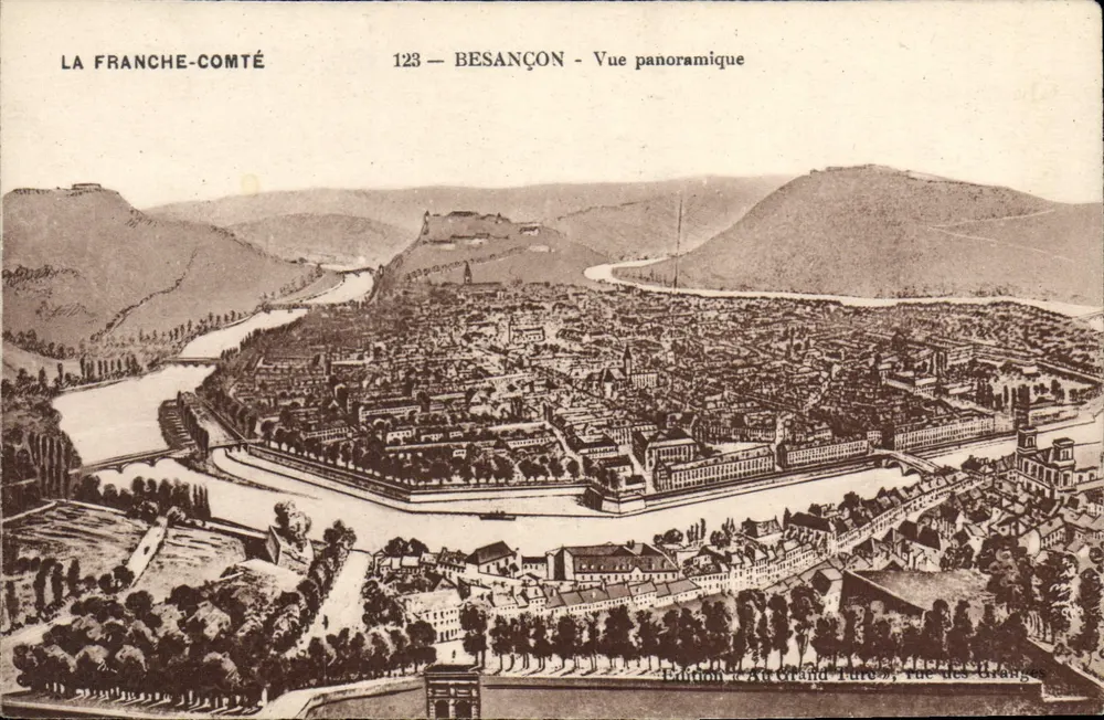 Besançon — Vista panorâmica — Edição « Au Grand Ture », rua das Granges - Frente