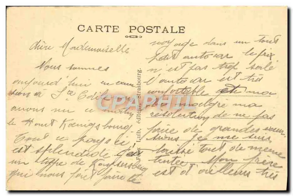Convento de Santa Odile — vista de um canyon rochoso — editor F. Lüth, Strasbourg - Verso