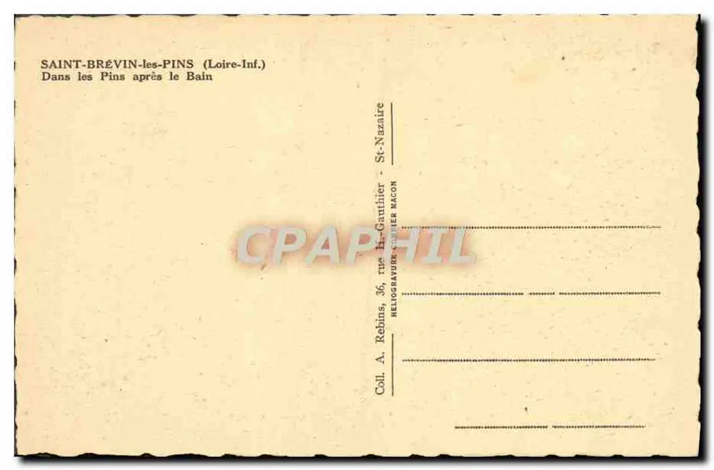 Saint-Brevin-les-Pins — In den Pines nach dem Bad — Héliograveur St-Nazaire - Rückseite