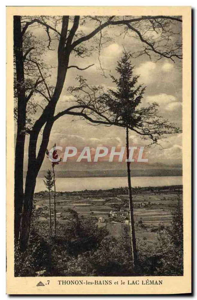 Thonon-les-Bains en het Lago Léman — panoramische uitzicht — onbekende uitgever, n°7 - Voorkant