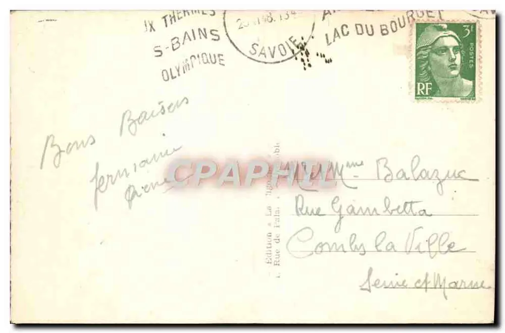 Aix-les-Bains - Visão geral da Praia — Graphiil, n° 5018 - Verso