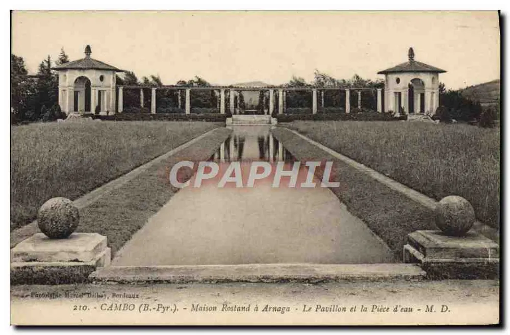Cambo (B.-Pyr.) - Maison Rosstand in Arnaga - Das Pavillon und das Wasserbecken - Marcel Dihay, Bordeaux - Vorderseite
